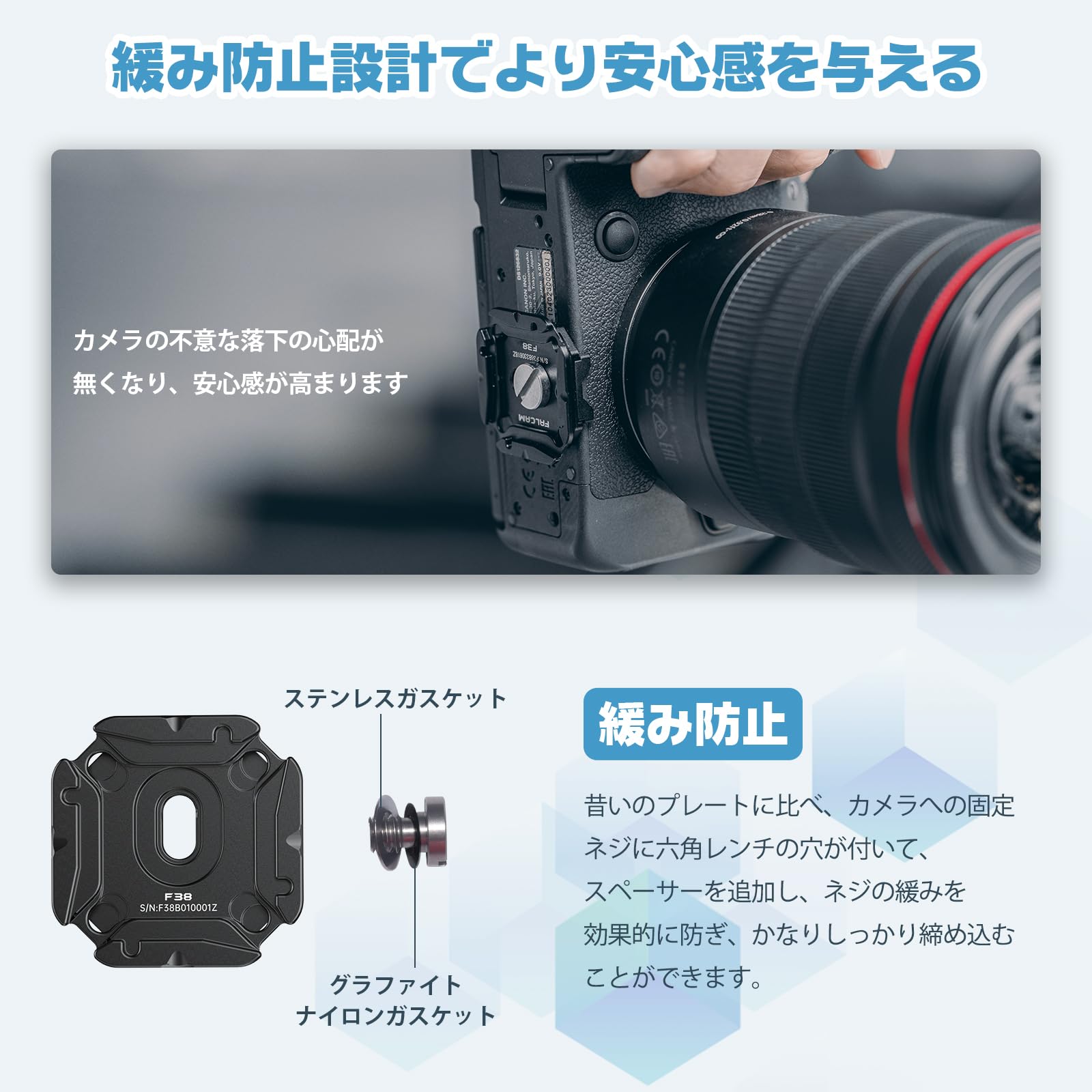ULANZI F38回転ズレ防止プレート2個 + 新版F38クイックシューベース ULANZI F38回転ズレ防止プレート2個 + 新版F38クイックシューベース